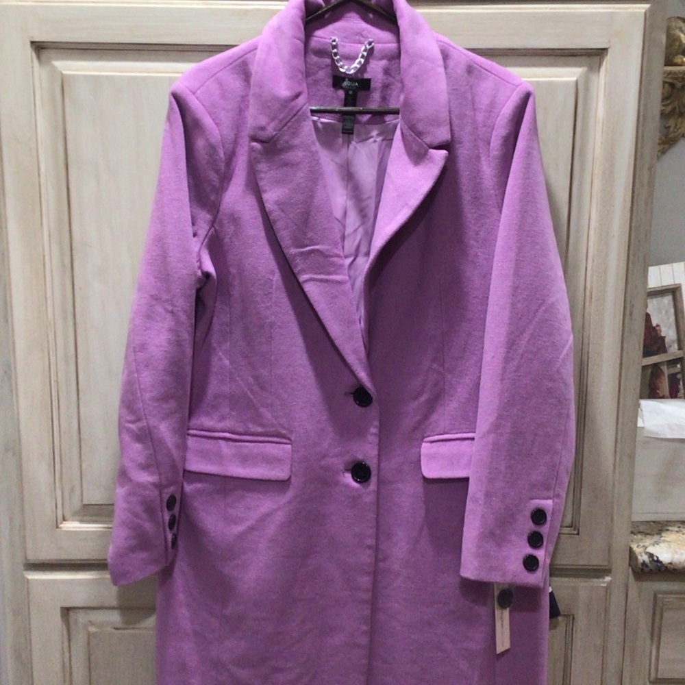 Gorgeous Aqua Pink Lavender Long Coat!! Steal it now! Retail $399